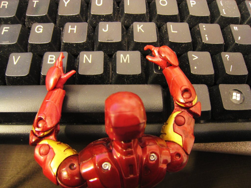 Iron Man Typing at keyboard