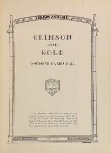 Title Page of Crimson and Gold yearbook