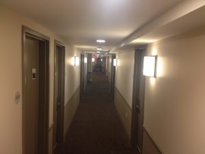 In the reporter's experience, the residence's hallways were quiet and dorm rooms isolated from one another.