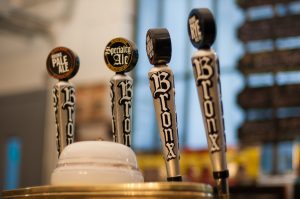 Some of Bronx Brewery's beers - including pale ale, Belgian-style, and rye pale ale - available on tap at their brewery. 