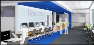 Rendering of Baruch College wallpaper on lab wall