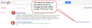 Google Scholar--multiple records for the same article