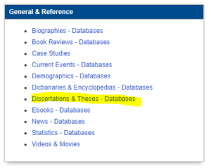 Dissertations and Theses Databases